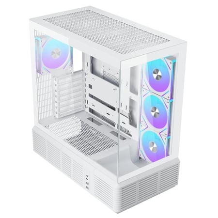 Thermo Rebound RD04 – كيس PC احترافي ATX Mid Tower مع 4 مراوح ARGB 120mm (ابيض)