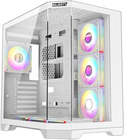 Case Cube Majesty MAVERA 7 Fan RGB White كيس ماجستي ابيض