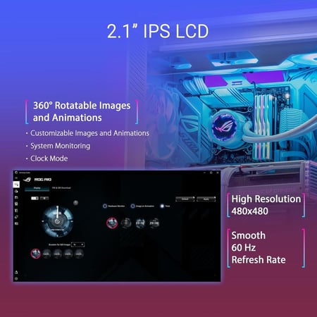 ASUS ROG Strix LC III 360 ARGB LCD WHT ARGB All-in-one CPU Liquid Cooler White Edition مبرد مائي