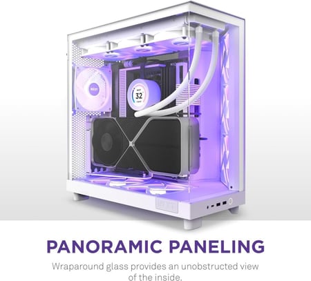 NZXT H6 Flow RGB Mid-Tower Airflow Case White كيس للكمبيوتر