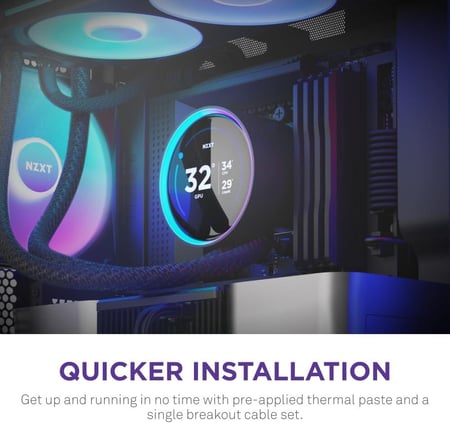 NZXT Kraken Elite 360 RGB - AIO CPU Liquid Cooler - 360mm Radiator - F360 RGB Core Fan - Customizable 2.72" IPS LCD Turbine Pump - Intel® LGA 1700, 1200/115X, 1851 - AMD® AM5, AM4 - Black