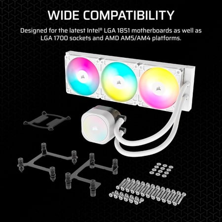 CORSAIR Nautilus 360 RS ARGB Liquid CPU Cooler White  مبرد مائي