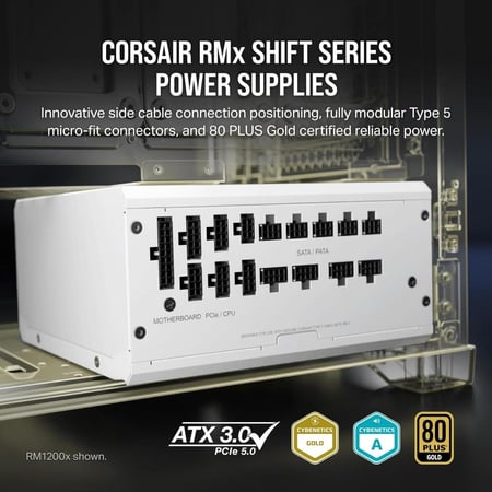CORSAIR RM1000x SHIFT Fully Modular ATX Power Supply White
