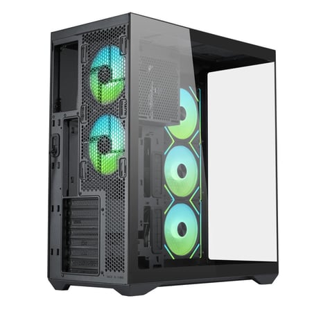 Thermo Attack AK06 – كيس PC احترافي ATX Full Tower مع 5 مراوح ARGB 140mm (اسود)