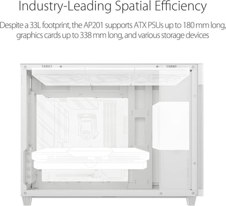 ASUS Prime AP201 33-Liter MicroATX White case  كيس كمبيوتر