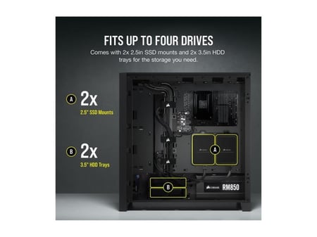 CORSAIR iCUE 4000X RGB Tempered Glass Mid-Tower ATX PC Case black  كيس للكمبيوتر
