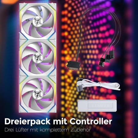 مروحة Lian Li UNI FAN SL Wireless Reverse Blade – أبيض