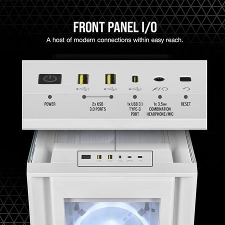 Corsair 5000X RGB QL Edition Mid-Tower Case - True White كيس للكمبيوتر