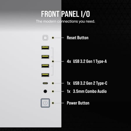 CORSAIR 6500X Mid-Tower ATX Dual Chamber PC Case White كيس للكمبيوتر