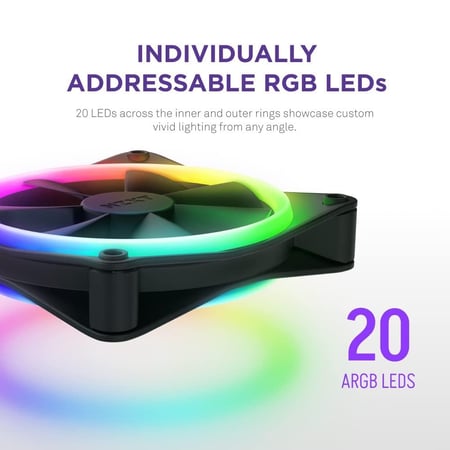NZXT F120 RGB Duo Triple Pack - 3 x 120mm Dual-Sided RGB Fans with RGB Controller