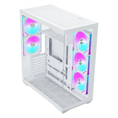 Thermo Attack AK06 – كيس PC احترافي ATX Full Tower مع 5 مراوح ARGB 140mm (أبيض)