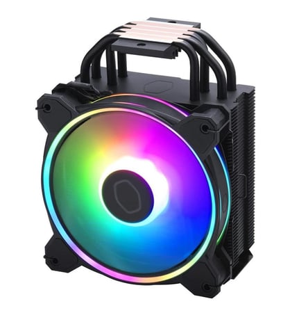 Cooler Master Hyper 622 Halo Black Dual Tower CPU Air Cooler, Halo2 Fan, Dual Loop ARGB