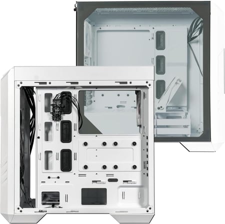 Cooler Master HAF 500 White Steel Tempered Glass ATX Mid Tower Computer Case