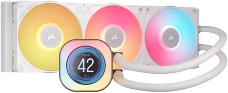 iCUE LINK TITAN 360 RX LCD Liquid CPU Cooler - White مبرد مائي