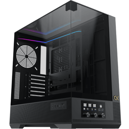 Xigmatek Vision E-ATX Mid Tower PC Case With 7x 120mm ARGB Fans صندوق كمبيوتر اسود