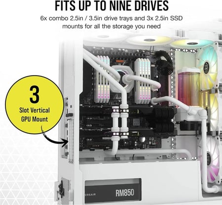 CORSAIR iCUE 7000X RGB Full-Tower ATX PC Case, White كيس للكمبيوتر
