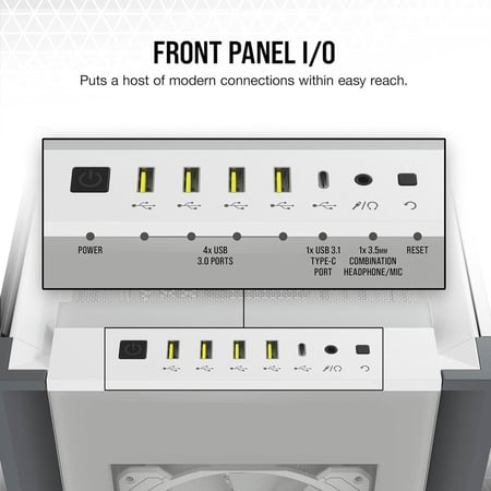 CORSAIR iCUE 7000X RGB Full-Tower ATX PC Case, White كيس للكمبيوتر