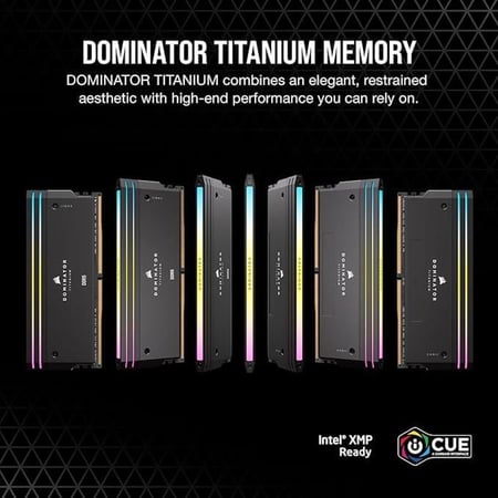 CORSAIR Dominator Titanium RGB DDR5 RAM 96GB (2x48GB) 7000MHz Black