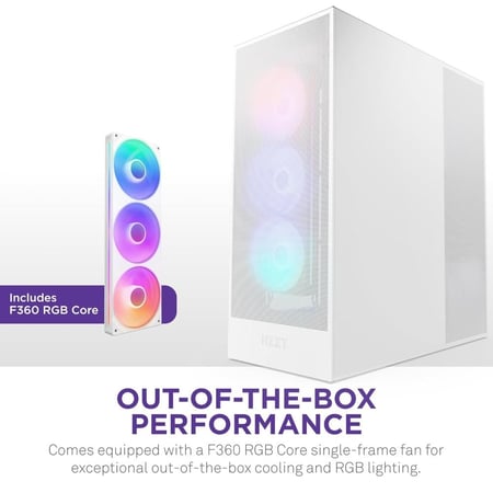 NZXT H7 Flow RGB 2024 - Mid-Tower ATX Airflow Case White كيس للكمبيوتر