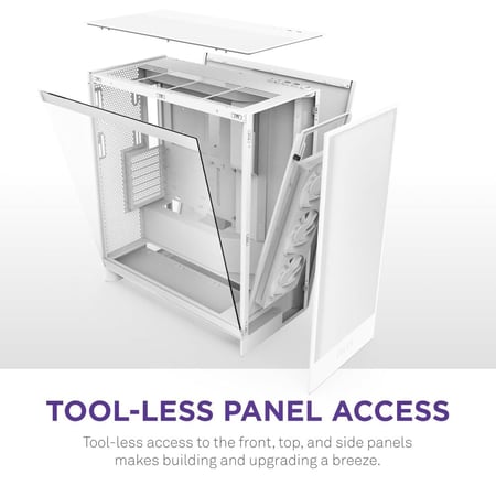 NZXT H7 Flow RGB 2024 - Mid-Tower ATX Airflow Case White كيس للكمبيوتر