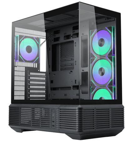 Thermo Rebound RD04 – كيس PC احترافي ATX Mid Tower مع 4 مراوح ARGB 120mm (أسود)