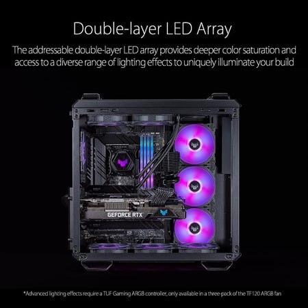 TUF Gaming TF120 ARGB Case Fan White Edition 3-in-1 with ARGB Controller