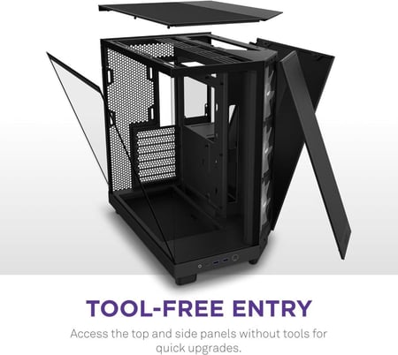 NZXT H6 Flow RGB Mid-Tower Airflow Case Black كيس للكمبيوتر