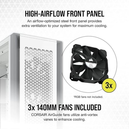 CORSAIR 7000D AIRFLOW Full-Tower ATX PC Case White كيس للكمبيوتر