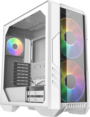 Cooler Master HAF 500 White Steel Tempered Glass ATX Mid Tower Computer Case