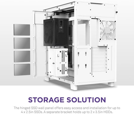 NZXT H9 Flow Dual-Chamber ATX Mid-Tower PC Gaming Case White كيس للكمبيوتر