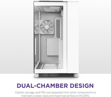 NZXT H9 Elite Dual-Chamber ATX Mid-Tower PC Gaming Case White كيس للكمبيوتر