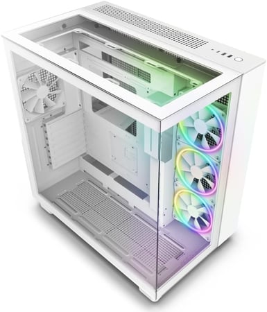 NZXT H9 Elite Dual-Chamber ATX Mid-Tower PC Gaming Case White كيس للكمبيوتر
