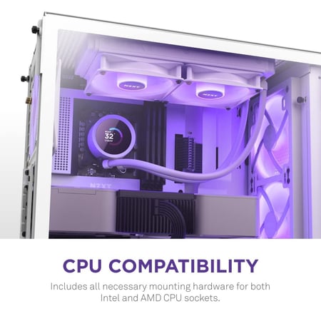 Kraken 240 RGB 240mm AIO Liquid Cooler with LCD Display and RGB Fans Matte White مبرد مائي