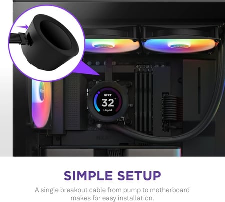 Kraken Elite 280RGB 280mm AIO Liquid Cooler with LCD Display and RGB Fans black مبرد مائي