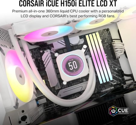 Corsair iCUE H150i Elite LCD XT Liquid CPU Cooler مبرد مائي