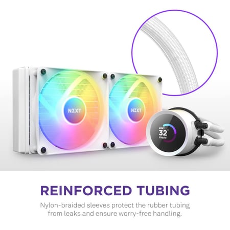 Kraken 240 RGB 240mm AIO Liquid Cooler with LCD Display and RGB Fans Matte White مبرد مائي