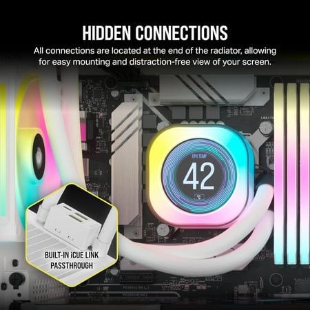 CORSAIR iCUE Link H150i LCD Liquid CPU Cooler مبرد مائي