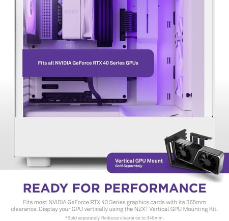 NZXT H5 Flow RGB White  كيس للكمبيوتر