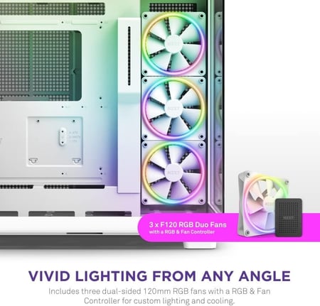 NZXT H9 Elite Dual-Chamber ATX Mid-Tower PC Gaming Case White كيس للكمبيوتر