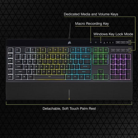 CORSAIR K55 RGB PRO-Dynamic RGB Backlighting
