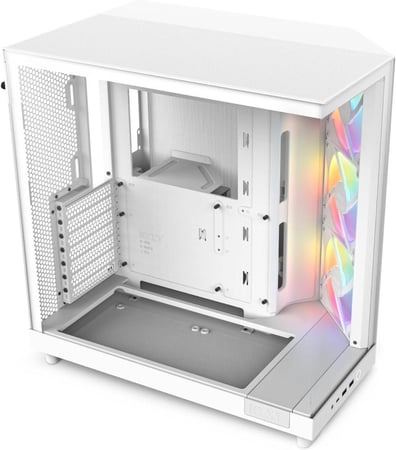 NZXT H6 Flow RGB Mid-Tower Airflow Case White كيس للكمبيوتر