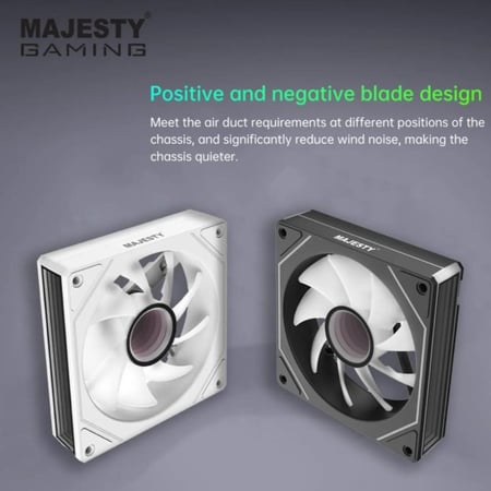 مروحة تبريد ماجيستي انفينيتي | ARGB | ضبط سرعة PWM | قياس 12 سم | Pin 4 + 5V 3Pin | محمل هيدروليكي لعمر 30 الف ساعة | 1800 RPM (أسود – مباشر)