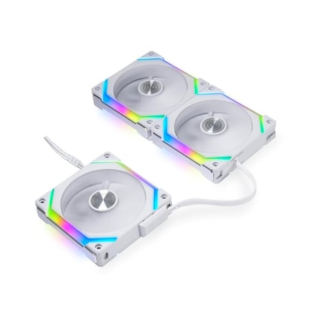 Lian Li UNI Fan SL120 V2 RGB White Triple Pack with Controller مراوح ليان لي 3 ابيض