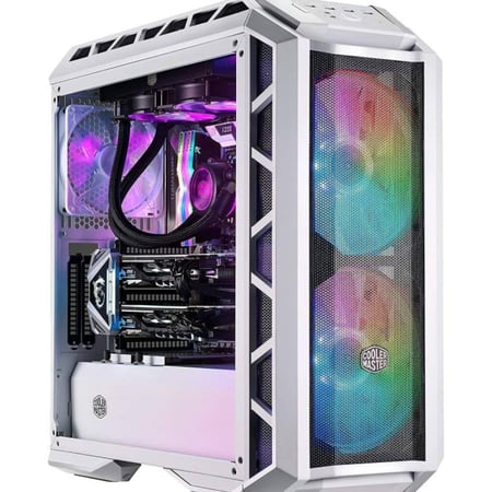 Cooler Master MasterCase H500P Mesh White ARGB Airflow ATX Mid-Tower with Dual Fans
