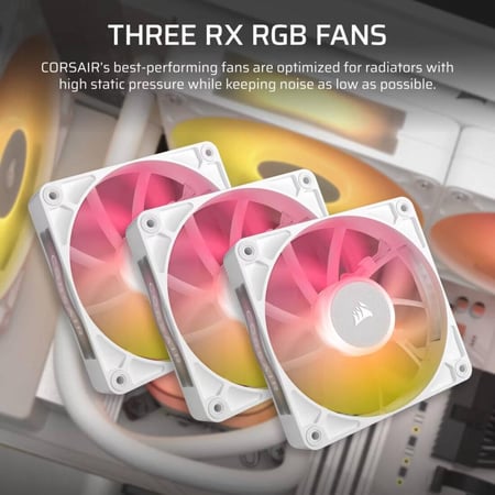 iCUE LINK TITAN 360 RX LCD Liquid CPU Cooler - White مبرد مائي