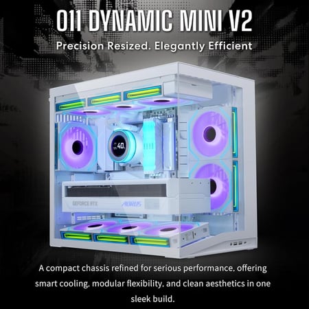 Lian Li O11D MINI V2 White صندوق كمبيوتر ليان لي أبيض