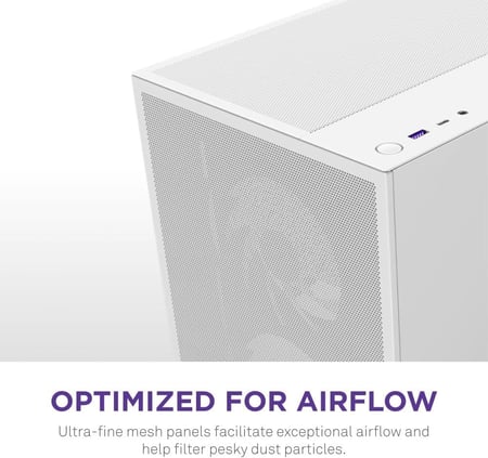 H5 Flow white RGB كيس كمبيوتر ابيض