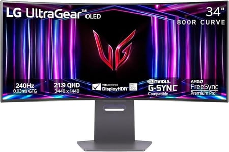 LG Ultragear 34-inch OLED Curved, 240Hz, 0.03ms, WQHD True Black Gaming Monitor