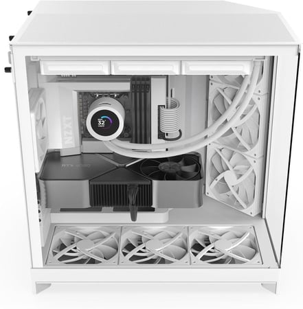 nzxt H9 Flow 2025 كيس كمبيوتر ابيض