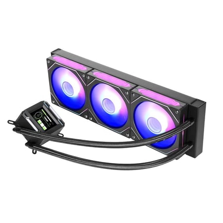 مبرد مائي ثيرمو مع شاشة تتحكم فيها T360 مراوح ARGB لون أسود